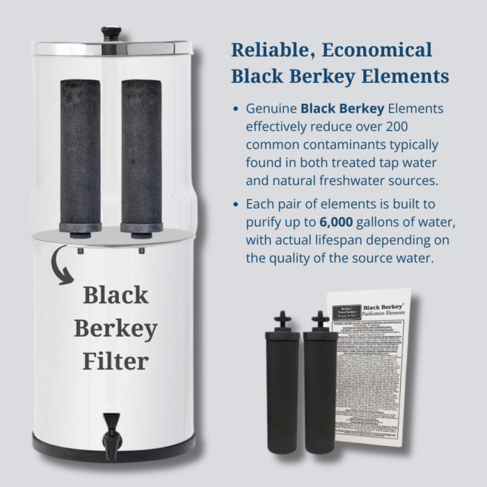 Big berkey water filter system - 2.25 gallons